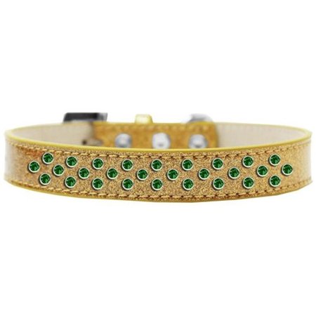 UNCONDITIONAL LOVE Sprinkles Ice Cream Emerald Green Crystals Dog CollarGold Size 12 UN797293